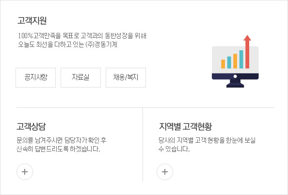 고객지원 - 100%고객만족을 목표로 고객과의 동반성장을 위해 오늘도 최선을 다하고 있는 (주)경동기계